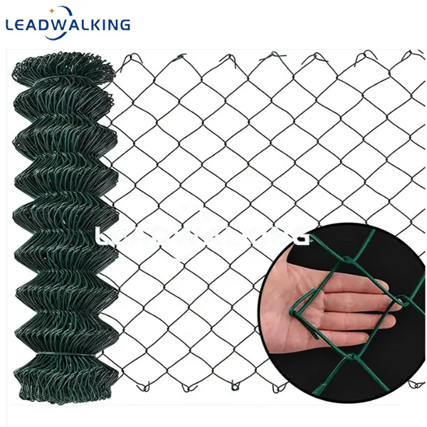 PVC Coated chain link fence green
